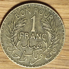 Tunisia protectorat francez -moneda de colectie- 1 franc 1941 - senzationala !