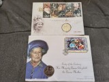 FDC-uri Medalii Anglia Lady of the Century Her Majesty Queen Elizabeth the Queen Mother si Isle of Man, The Coronation Anniversary, 1953 - 2 June 2003