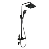 Set de dus multifunctional Leziter Eliz negru, cu efect ploaie si cap bideu