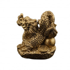 Statueta feng shui dragon cu wu lou din rasina - 4cm