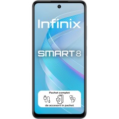 Telefon mobil Infinix Smart 8 4G, 64GB, 3GB RAM, Dual SIM, Galaxy White