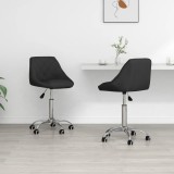 VidaXL Scaune de bucătărie pivotante, 2 buc. negru, piele ecologică