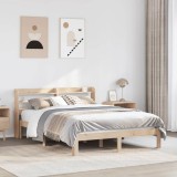 Cumpara ieftin Cadru de pat cu tăblie, 140x200 cm, lemn masiv de pin