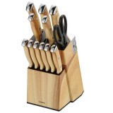 Set cutite de bucatarie din otel inoxidabil cu suport, manere ergonomice, 13 piese, Klausberg