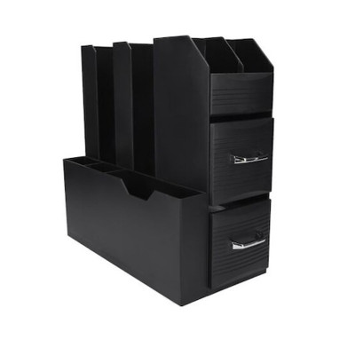 Stand organizator pentru cafea, 2 sertare, 9 compartimente, 29x28.5x13.5 cm, negru foto