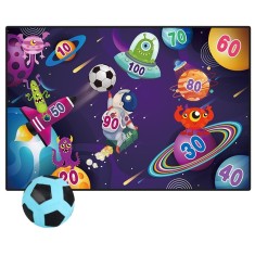 Set de fotbal flippy, joc recreativ pentru copii, model extraterestrii, minge cu scai, poarta din material textil, 150 x 100 cm