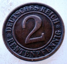 7.703 GERMANIA WEIMAR 2 RENTENPFENNIG 1923 D