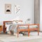 Gossi cadru de pat cu tablie, maro ceruit, 135x190 cm, lemn masiv pin