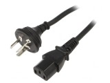 Cablu de Alimentare 3x1mm2 IEC C13 PVC 1,8m Negru 10A