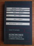 Leon D. Levitchi - Sinonime in gramatica limbii engleze