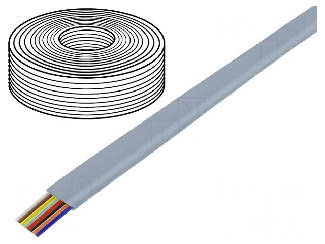 Cablu telecomunica&Aring;&pound;ii litat 8x28AWG argintiu 100m