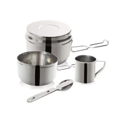 Set serviciu FOXMAG24, pentru picnic/camping, cu 7 pcs din otel inoxidabil