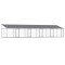 Cusca caini cu acoperis si usi, gri, 10x2x2 m, otel galvanizat