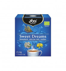 Ceai bio Vise Placute cu honeybush, radacina de valeriana si rooibos, 12 plicuri 21.6g Yogi Tea foto