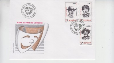 C12 - FDC Romania - Mari actori de comedie - LP1493 - an 1999 foto