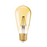 Bec LED decorativ Osram Vintage 1906 Fil Edison Gold lumanare ST87 E27 4W 410lm lumina calda 2400K