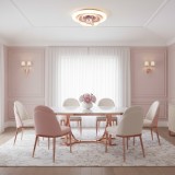 Lustra LED Unicorn roz 60W, 50 cm, cu lumina rece/calda/neutra