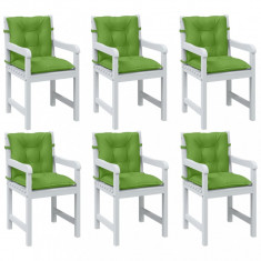 vidaXL Perne scaun spătar scund 6 buc. melanj verde 100x50x7 cm textil