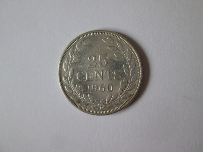 Liberia 25 Cents 1960 argint