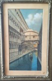 Acuarelă Originală &ndash; Eugenio Benvenuti (1881&ndash;1959), Veneția &ndash; Semnată, 40x70 cm