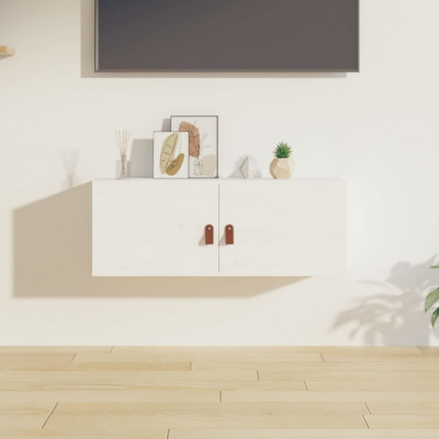 vidaXL Dulap de perete, alb, 80x30x30 cm, lemn masiv de pin foto