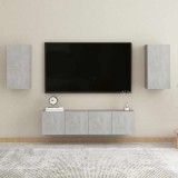 vidaXL Set dulapuri TV, 4 piese, gri beton, lemn prelucrat 3079062