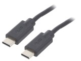 Cablu USB 2.0 USB C, 2m, negru - QOLTEC