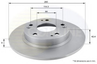 Disc frana HONDA CIVIC VII Limuzina (ES) (2000 - 2006) COMLINE ADC0555 foto