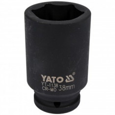 Cheie tubulara hexagonala de impact Yato YT-1138, adanca 38mm, prindere patrat 3/4", Cr-Mo