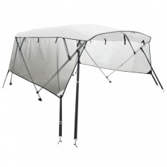 vidaXL Parasolar Bimini 4 arcuri pereți din plasă 243x(185-198)x137 cm