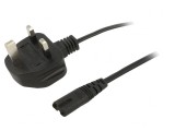 Cablu Alimentare 1,5m Negru 3x0,5mm2 BS 1363 la IEC C7, Akyga