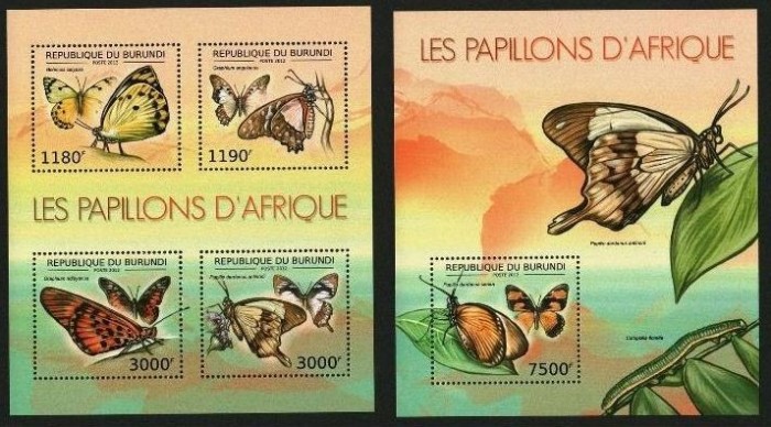 BURUNDI 2012 FAUNA INSECTE FLUTURI