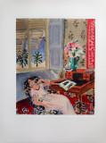 Cumpara ieftin Henri Matisse - Femeie in interior, cromolitografie pe hartie manuala, semnata