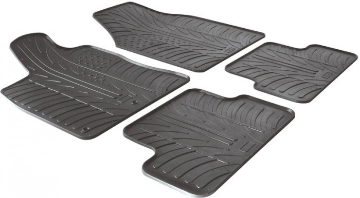 Set covorase auto din cauciuc Fiat 500 2007-2012, Negru, Gledring, 4 buc. AutoDrive ProParts