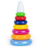 Piramida bebe 8 piese 28 cm, jucarie educativa din plastic non-toxic, varsta peste 1 an, colorata