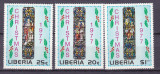 Liberia 1977 arta vitralii Craciun MI 1044-46 MNH, Nestampilat