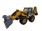 Excavator Jucarie Metalic, Buldozer 2in1, Roti Cauciuc, Plastic Durabil, Galben/Negru, 3+ ani