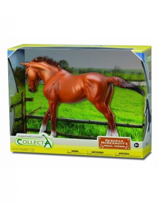 Figurina in cutie Iapa Thoroughbred Chestnut pictata manual WB Collecta foto