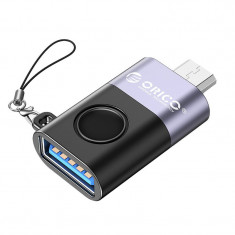 Adaptor tata Micro USB - USB-A mama Orico WBA-BK negru cu gri 32x21x9mm