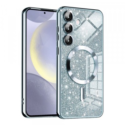Husa MagSafe pentru Samsung Galaxy S24+ S926, Techsuit, Luxury Glitter, Bleu foto