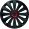 Set capace roti 15` negre cu inel rosu trend 4buc