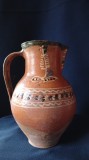 ARTA POPULARA ROMANEASCA Cana din ceramica smălțuită h 24 cm