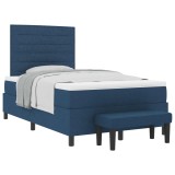 vidaXL Pat cu arcuri cu headboard albastru 120 x 190 cm țesătură 3343980