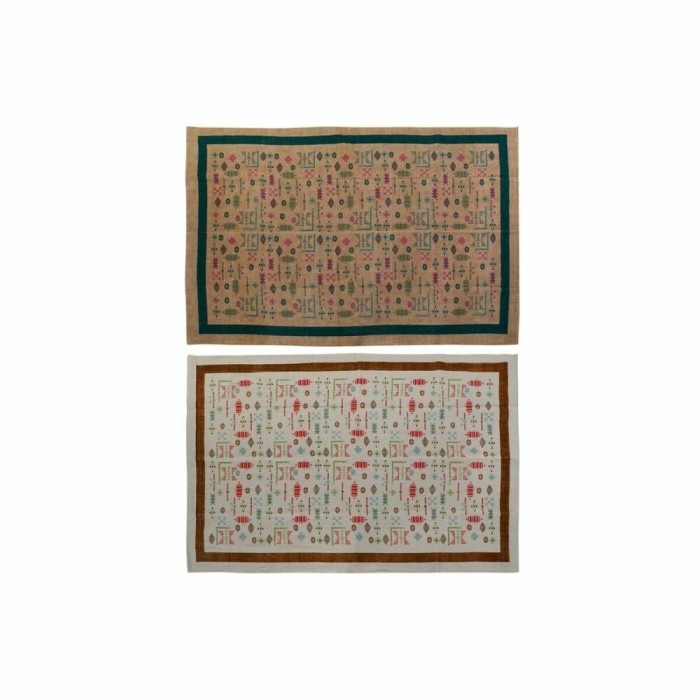 Covor DKD Home Decor 160 x 230 x 0,4 cm Poliester Alb Ikat Boho (2 Unități)