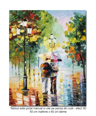 Tablou pictat manual, Noi doi in aventura vietii, 50x40cm ulei panza in cutit efect 3D foto