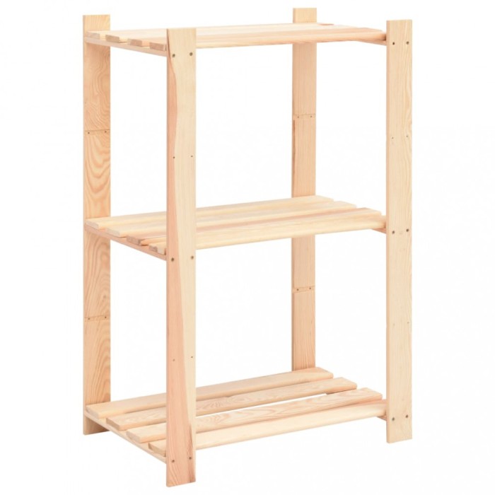 Gossi raft depozitare 3 niveluri, 60x38x90 cm lemn masiv pin, 150 kg