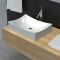 Chiuvetă ceramică porțelan pt. baie, design artistic, alb extralucios 140700