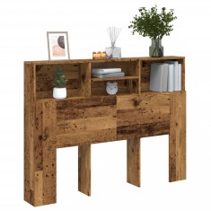 vidaXL Tăblie de pat cu dulap, lemn vechi, 140x19x103,5 cm 856868