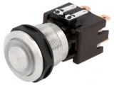 Comutator Anti-Vandalism DPST-NO 12A 250VAC IP64 &Oslash;19mm