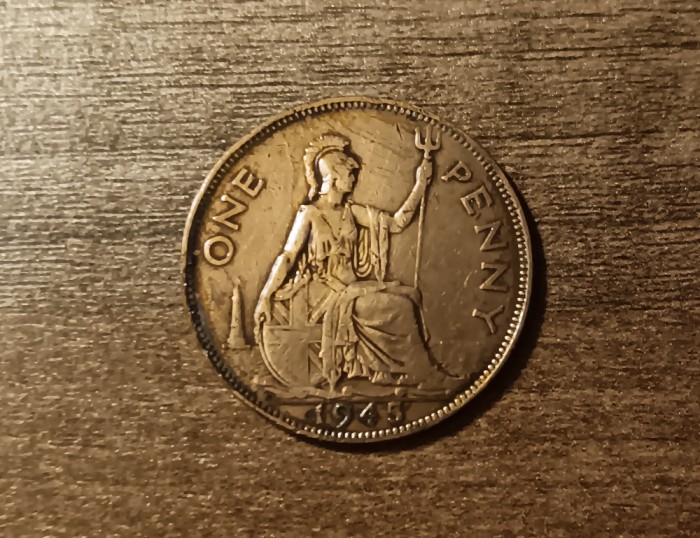 C50 - Moneda foarte veche - Anglia - one penny - 1945